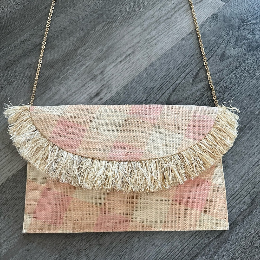 Kayu straw envelope purse clutch